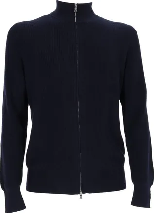 Ballantyne Ribbed Cotton Full Zip Sweater