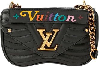 Louis Vuitton Black Leather New Wave PM