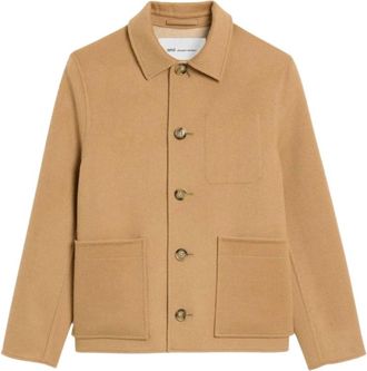 Ami Wol & Kasjmier Boxy Jas - Heren - Zomerjassen - Beige - L - Wol - Jassen