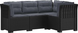 vidaXL Sof&aacute; De Jard&iacute;n Para 4 Personas Con Cojines Estilo Rattan Pp Vidaxl