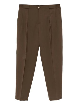 BRIGLIA 1949 Portobello pleat-detail trousers - men - Polyester/Virgin Wool - 46 - Brown