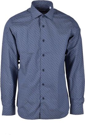 Brio Italiano Blue Patterned Tailored Cotton Shirt