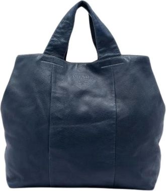 Prada Pre-owned Vintage Tote Bag - Dames - Vintage Shopper - Blauw - ONE Size - Leer - Vintage