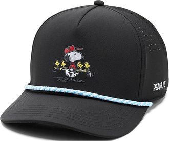 Black Clover Snoopy Crew 5 Panel Mid Rope Adjustable Hat Baseball Caps Black, Polyester/Spandex