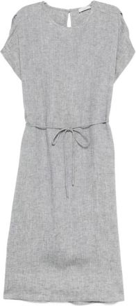 PESERICO Peserico, Midi Dresses, female, Gray, Size: XL Tie-waist Midi Dress