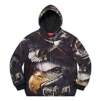 SUPREME Eagle Hooded Work Jacket Black Yellow White SUP-SS21-706