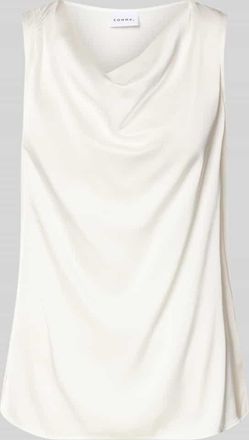 Comma Blusentop mit Wasserfall-Ausschnitt in Weiss, Gr&ouml;&szlig;e 34