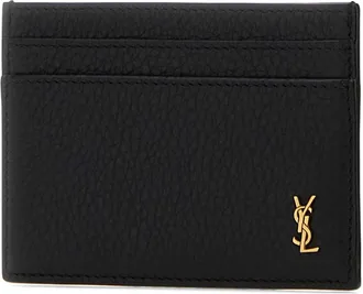 Saint Laurent YSL Monogram Leather Card Case - Black