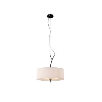 Netlighting Eve Ceiling Pendant 3 Light E27 Polished Chrome with White Round Shade in Grey