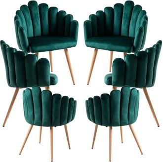 Regalos Miguel Regalos Miguel - Packs Sillas Comedor - Pack 6 Sillones Main Terciopelo - Verde