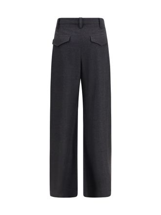 Brunello Cucinelli Virgin Wool Trousers - Gray