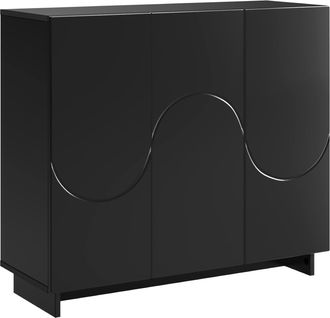 vidaXL Aparador Negro 85,5 X 31 X 75 Cm Madera De Ingenier&iacute;a Vidaxl