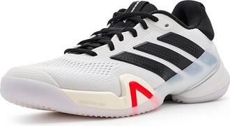 adidas Barricade 1/4 Tennis Shoes Mens Shoes White/Black/Lucid Red 1 : 12.5 D - Medium, Textile