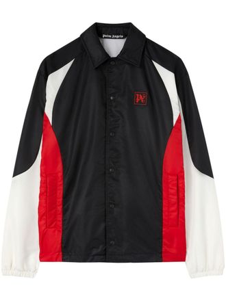 Palm Angels logo-print panelled jacket - men - Polyamide/Polyamide/Polyester/Cotton - S - Black