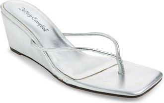 Jeffrey Campbell Simplicity Wedge Flip Flop in Silver at Nordstrom, Size 10