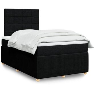 vidaXL Cama Box Spring Con Colch&oacute;n Tela Negro 120x200 Cm Vidaxl