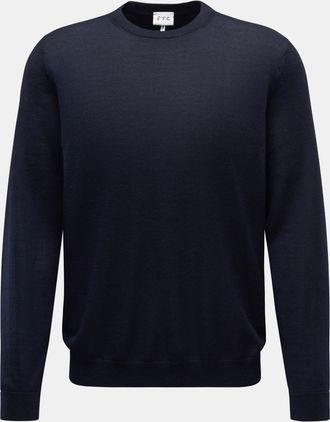 FTC Men - Fine knit crew neck jumper dark navy