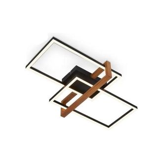 Briloner Aplique/plafoniera Led Nested 33w 3300 Lm 3000k 50,5x28,5 Cm Negro Y Madera
