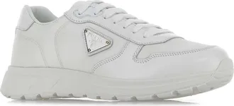 Prada Mens White Nylon And Leather Prax 2.0 Sneakers Bianco Poliammidericiclata-Vitello