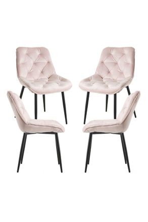 Regalos Miguel Regalos Miguel - Packs Sillas Comedor - Pack 4 Sillas Miska Terciopelo - Rosa