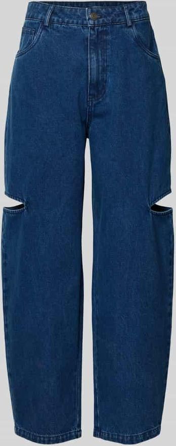 Barrel Jeans mit seitlichen Cut Outs in Blau, Gr&ouml;&szlig;e XL
