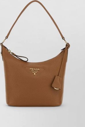 Prada leather shoulder bag top handle detail