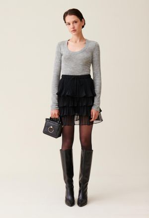 Claudie Pierlot Jupe courte noire volants