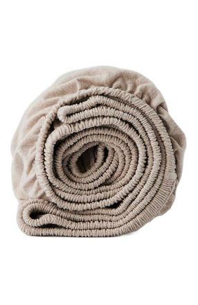 Pact Organic Favorite Tee Jersey Fitted Sheet in Wheat Heather at Nordstrom, Size Queen