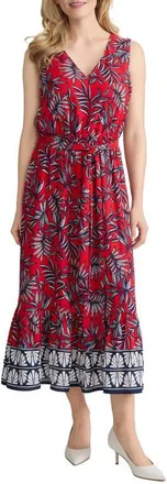 Jones New York Print Tie Waist Sleeveless Maxi Dress in Rogue Multi at Nordstrom, Size X-Large