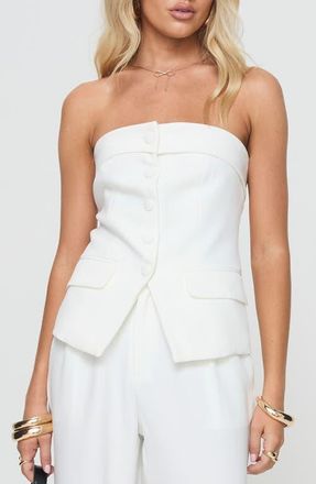 Princess Polly Change It Up Strapless Top in White at Nordstrom, Size 10