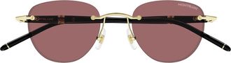 Montblanc Sunglasses Mb0412 S 003 Gold/Orange Men