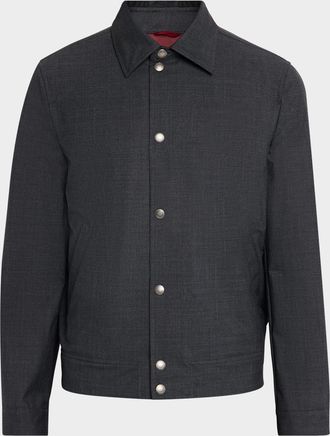 Brunello Cucinelli Mens Water-Resistant Snap-Front Jacket