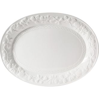 Gibson Home Fruitful 18.75 Inch Oval Platter in White at Nordstrom