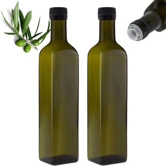 OEM 2 Botellas De Aceite De 500 Ml Con Dispensador De Aceite De Vidrio Verde/marr&oacute;n