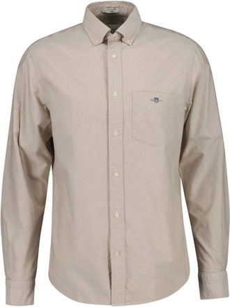 GANT Heren, Overhemden, Beige, Maat: 2XL