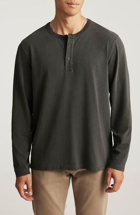 Mavi Long Sleeve Cotton Blend Henley in Pirate Black at Nordstrom, Size Xx-Large