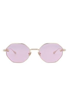 Valentino 50mm Geometric Sunglasses in Gold Gold Pink at Nordstrom Rack
