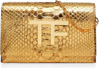 Tom Ford Tf Disco Gold Python Bag