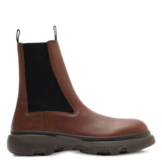 Burberry Creeper Leather Chelsea Boots, Brand Size 40 (US Size 7)