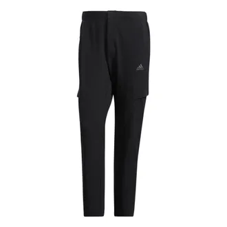adidas Mens adidas Solid Color Logo Printing Straight Sports Pants/Trousers/Joggers Black HE7379