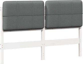 vidaXL Cabecero Tapizado Y Gris Claro 150 Cm Madera De Pino Macizo Vidaxl
