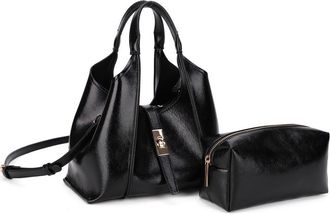 Mali + Lili Rhodes Faux Leather Satchel with Removable Pouch in Black at Nordstrom Rack