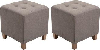 Clp Set de 2 Taburetes Puff Pharao en tela Gris topo