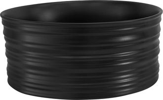 ML Design Lavamanos redondo de baño lavabo encimera negro mate moderno