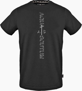 Aquascutum Mens Crew Neck Short Sleeve Jersey T-Shirt - Black - Size: 2X large