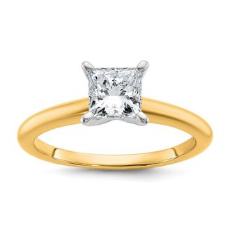 Diamond2Deal 14k Gold Princess 1 Ct Lab Grown Diamond Solitare Engagement Ring