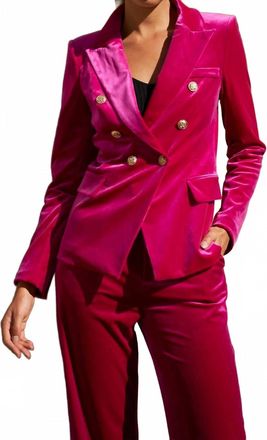 Choklate Paris Womens Velvet Blazer In Fuschia
