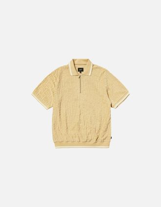 HUF Mens HUF Tether Jacquards Terry Twill Polo - Cream - Size: 32/34/35