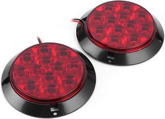 OEM Luz Trasera Redonda Impermeable De 16 Led - 12v/24v - Roja