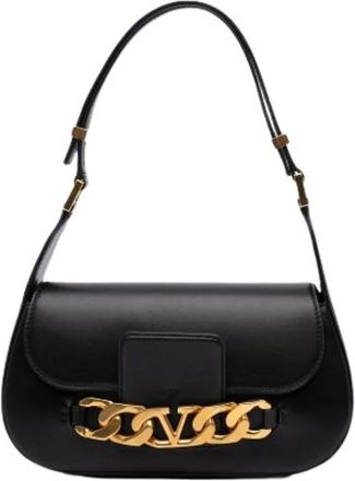Valentino Pre-owned Shoulder Bags, female, Black, Size: ONE SIZE Pre-owned Vlogo Shoulder Bag